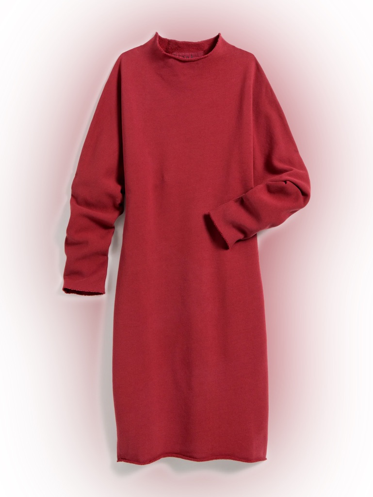 Frank & Eileen Izzie Triple Fleece Sweatshirt Dress Small Cranberry Red